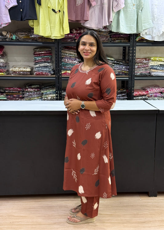 ALINE KURTI PLAZO  (HEAVY RAYON)