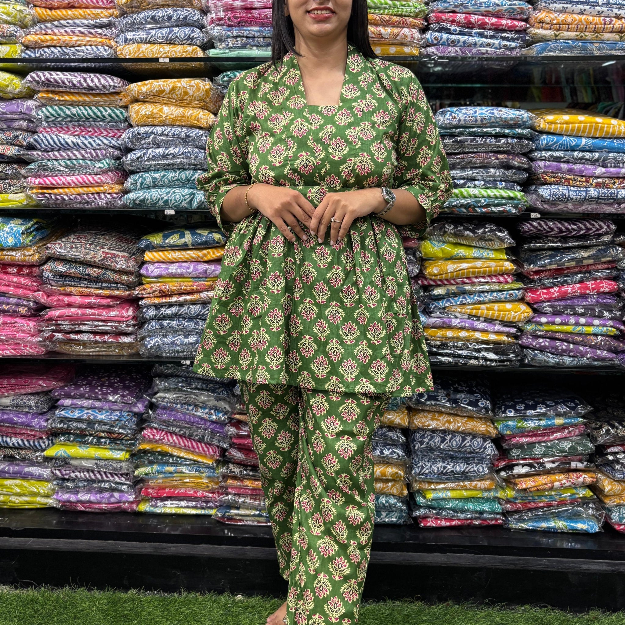 PURE COTTON ROUND TUNIC  WITH PANT