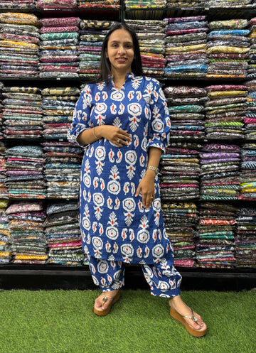 PURE COTTON STRAIGHT KURTI WITH AFGHANI PANT