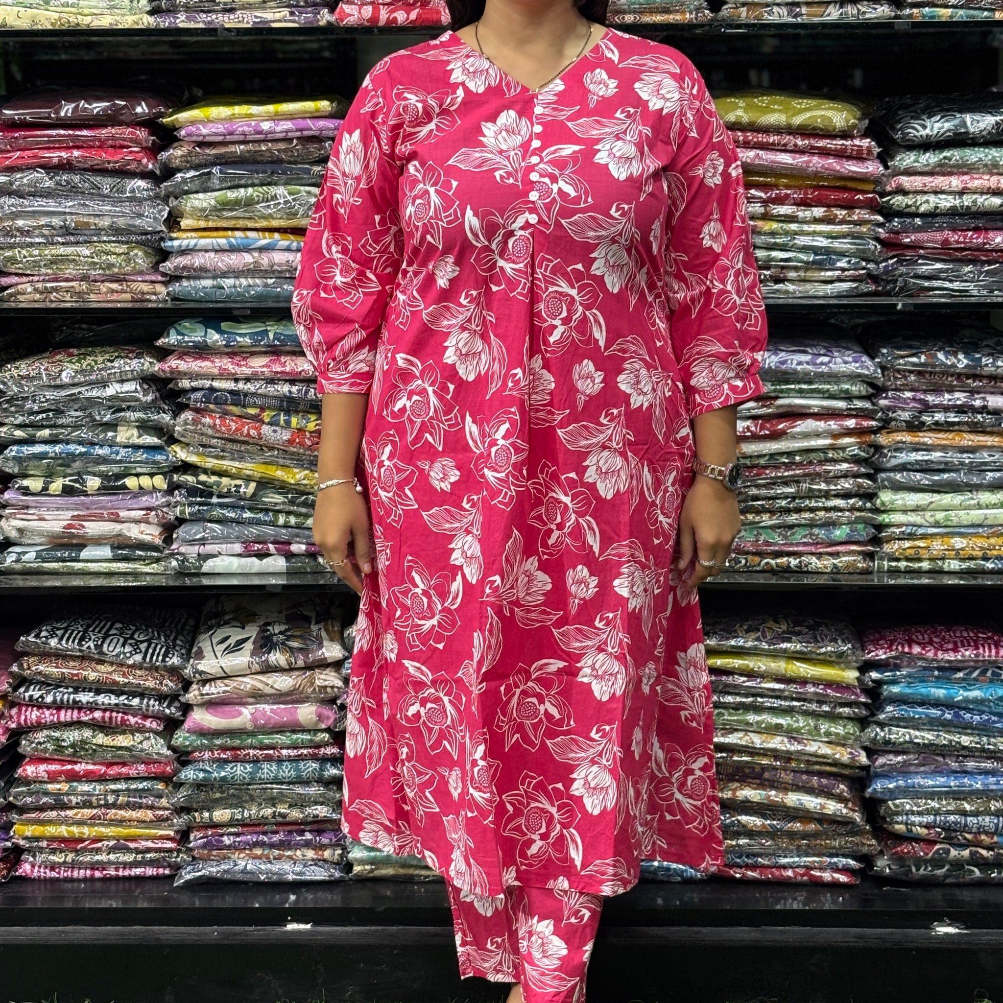 ALINE KURTI-PANT (EXPORT CAMRIC COTTON)