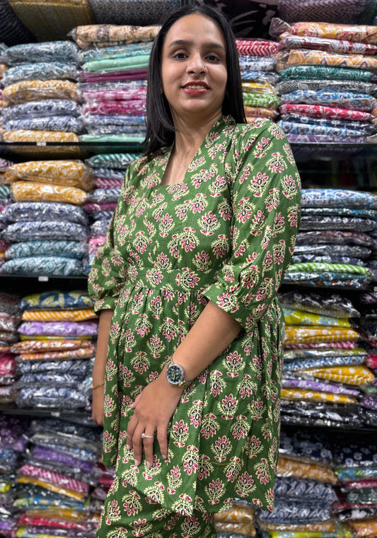 PURE COTTON ROUND TUNIC  WITH PANT