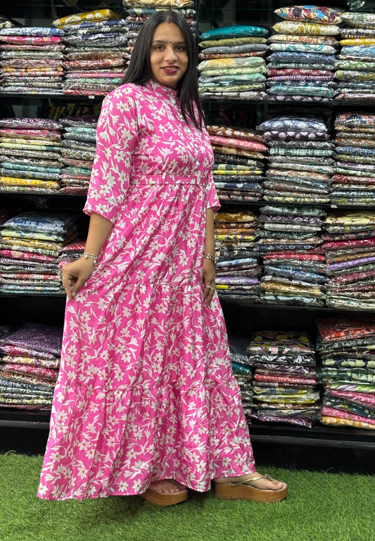 ROUND LONG KURTI (CHINON WITH LINING)