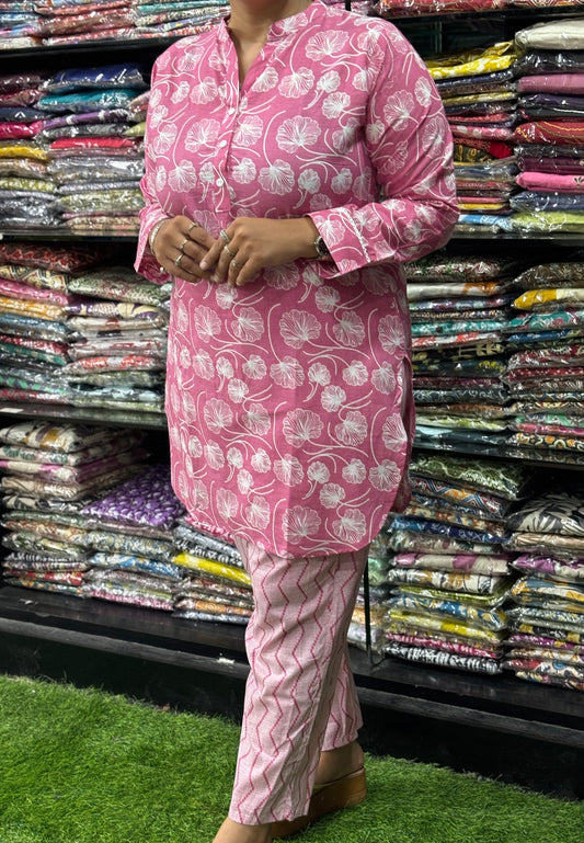 STRAIGHT TUNIC-PANT (PURE CAMRIC COTTON)