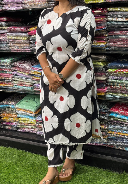 STRAIGHT KURTI-PANT (PURE CAMRIC COTTON)