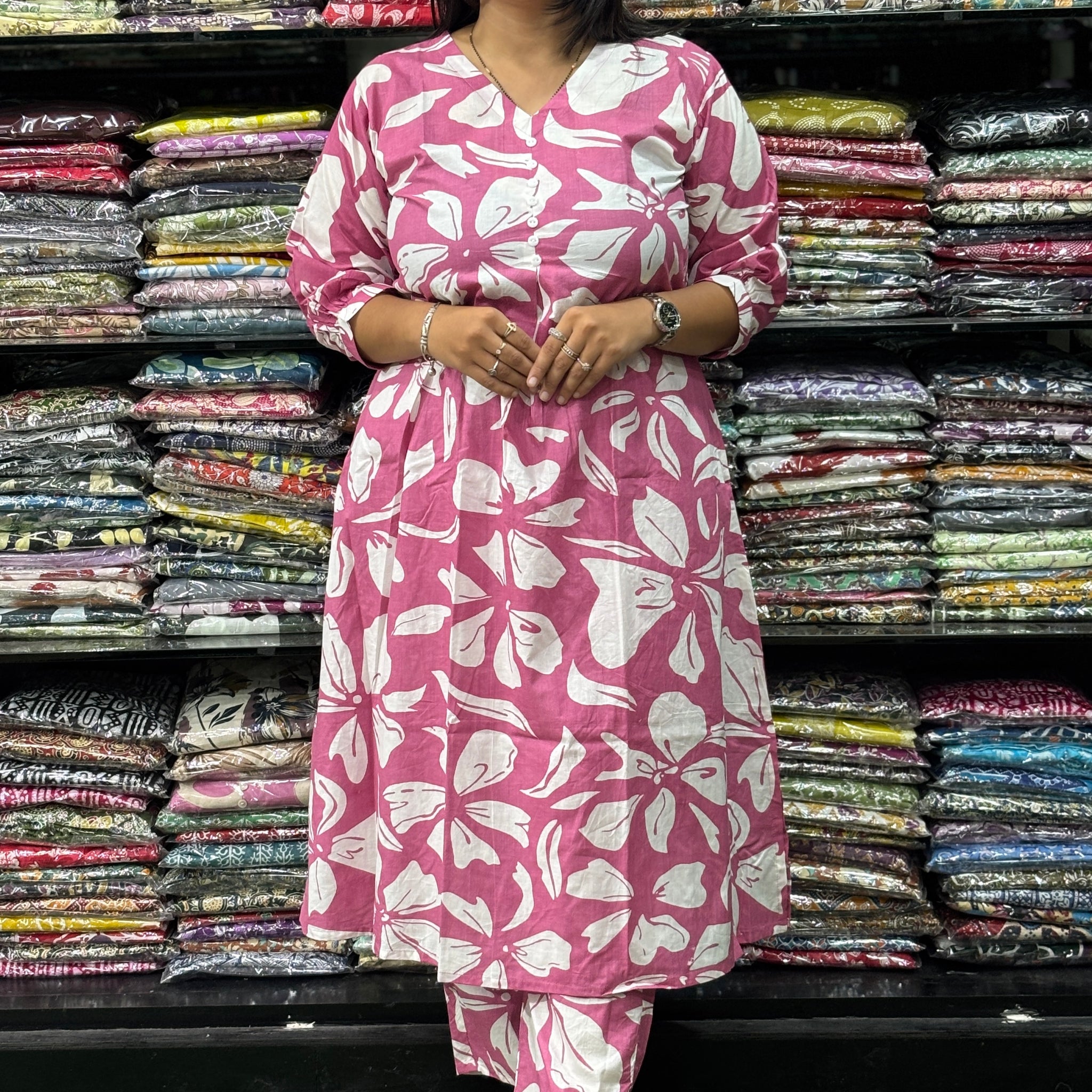 ALINE KURTI-PANT (EXPORT CAMRIC COTTON)