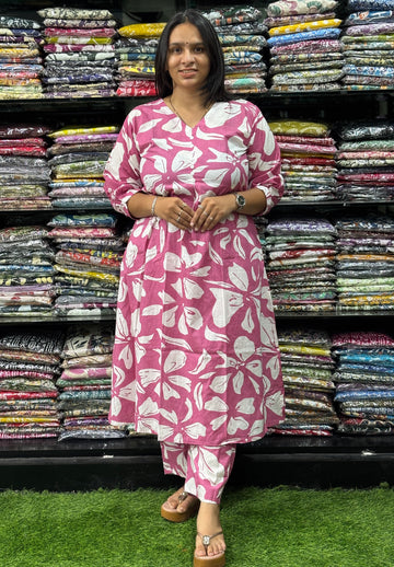 ALINE KURTI-PANT (EXPORT CAMRIC COTTON)