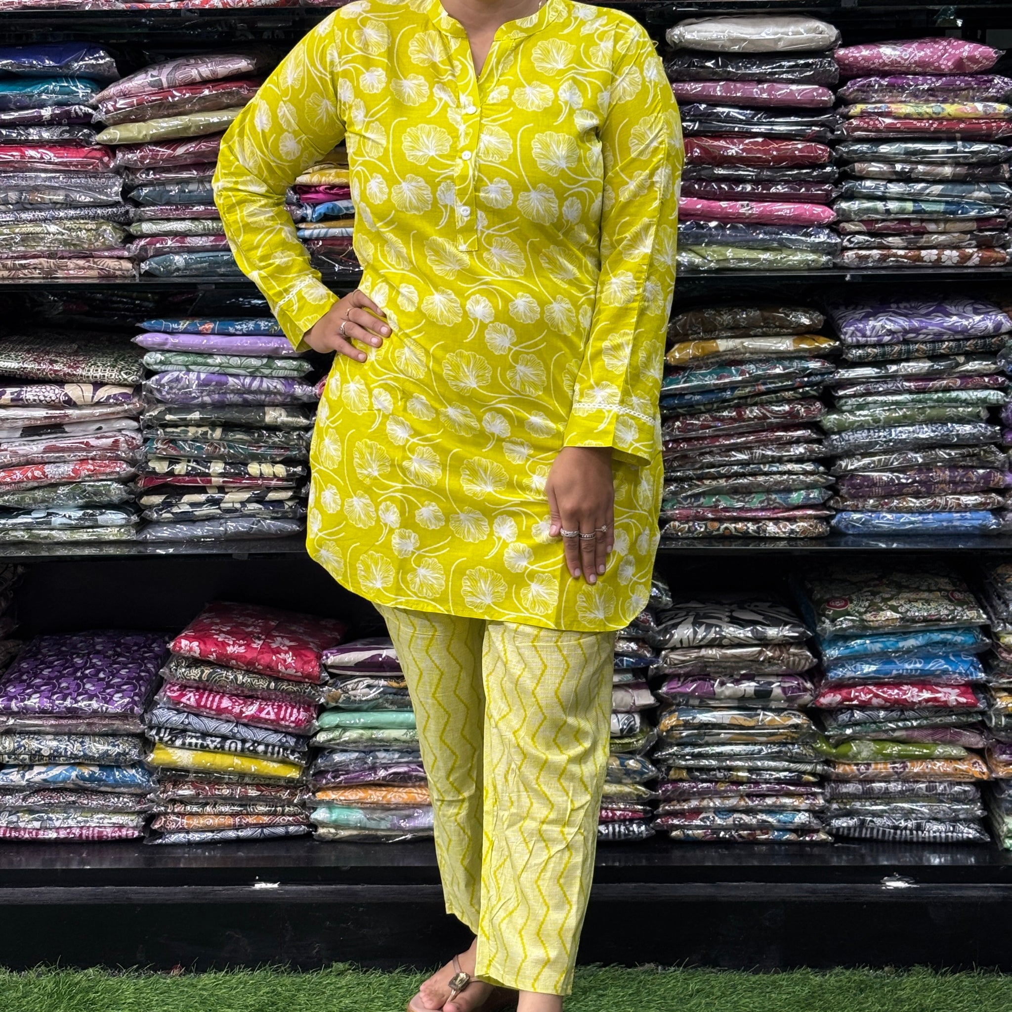 STRAIGHT TUNIC-PANT (PURE CAMRIC COTTON)