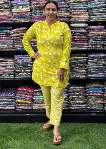 STRAIGHT TUNIC-PANT (PURE CAMRIC COTTON)