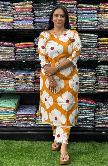 STRAIGHT KURTI-PANT (PURE CAMRIC COTTON)