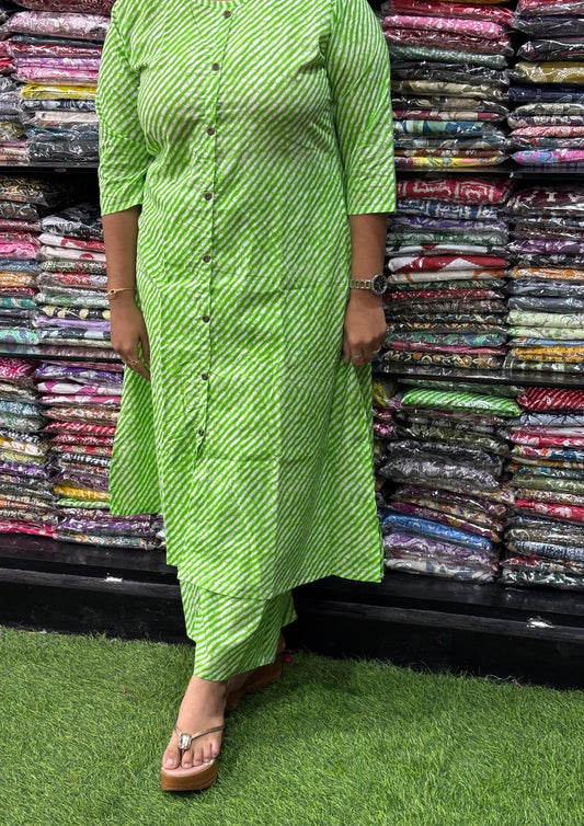 ALINE KURTI WITH PLAZO (PURE CAMRIC COTTON)