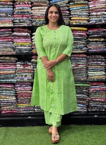 ALINE KURTI WITH PLAZO (PURE CAMRIC COTTON)