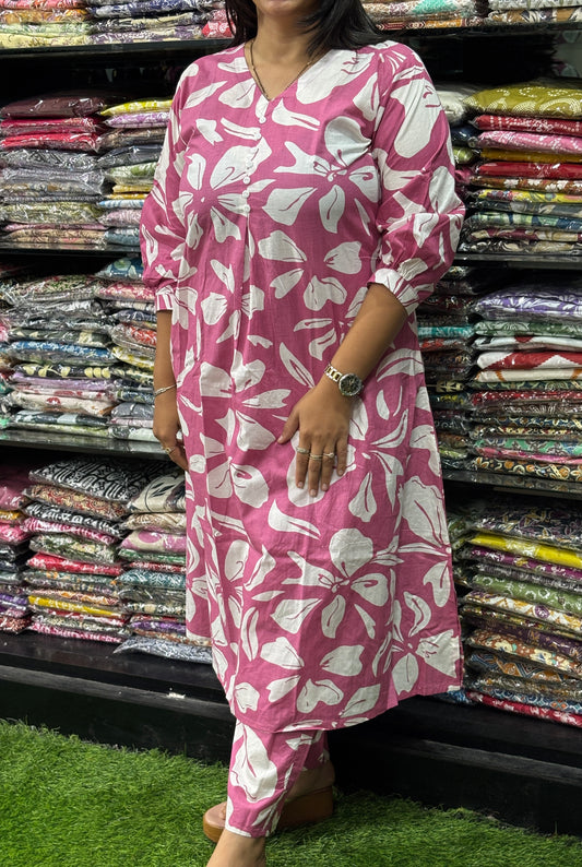 ALINE KURTI-PANT (EXPORT CAMRIC COTTON)