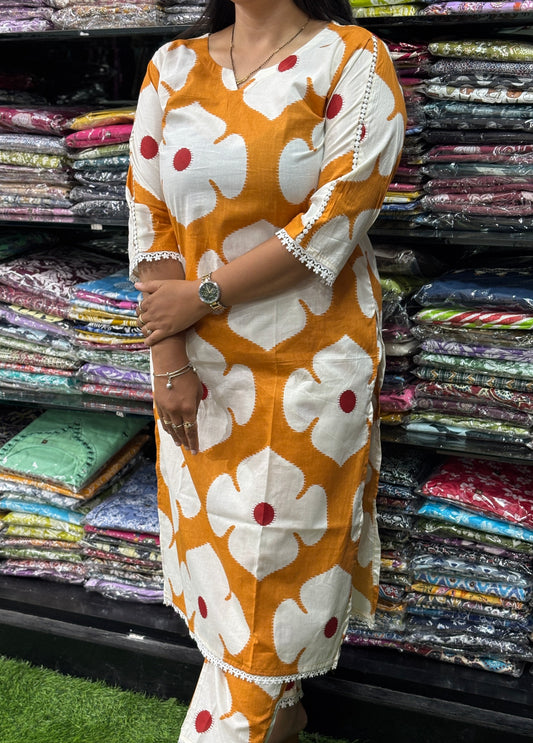 STRAIGHT KURTI-PANT (PURE CAMRIC COTTON)