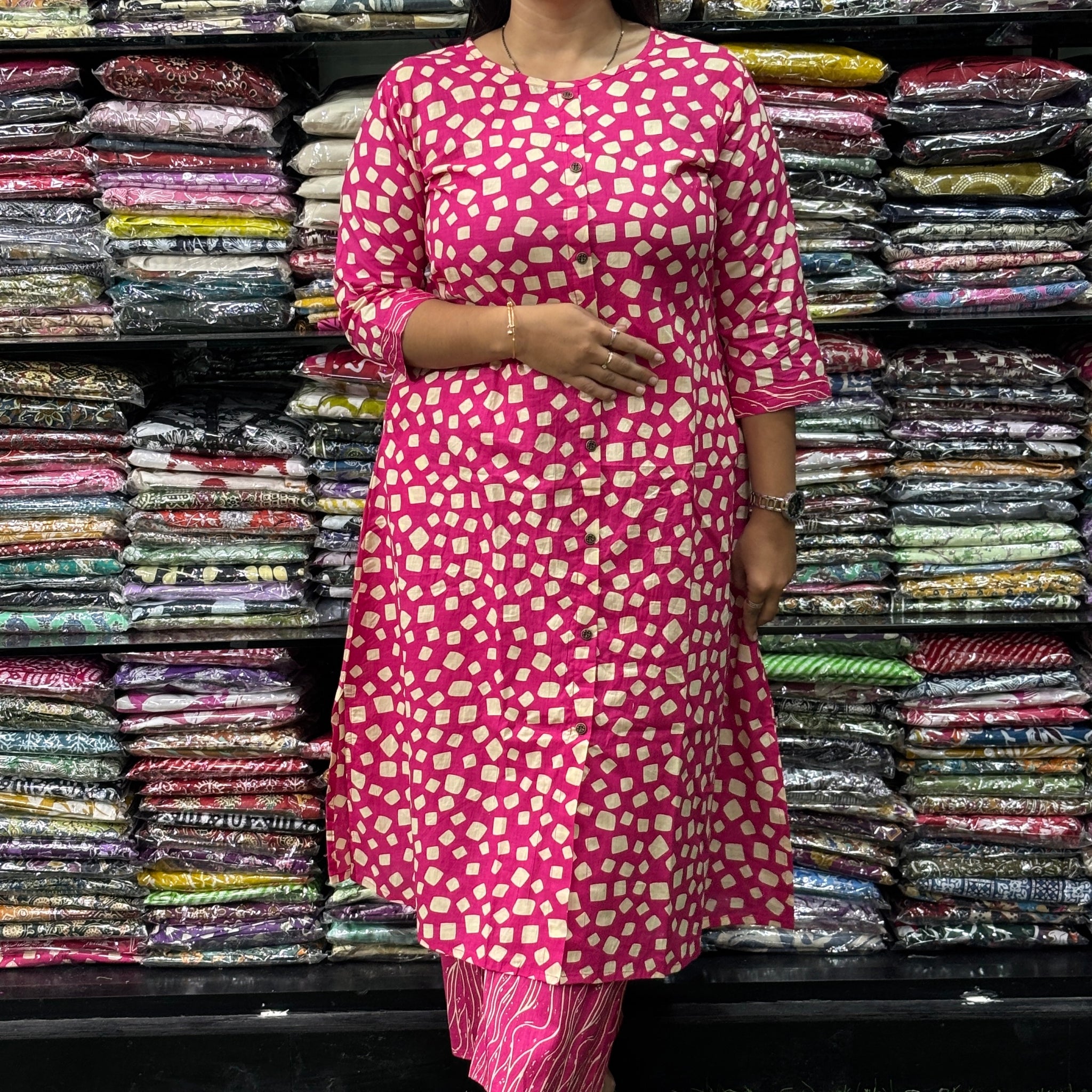 ALINE KURTI WITH PLAZO (PURE CAMRIC COTTON)