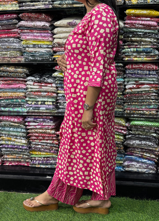 ALINE KURTI WITH PLAZO (PURE CAMRIC COTTON)