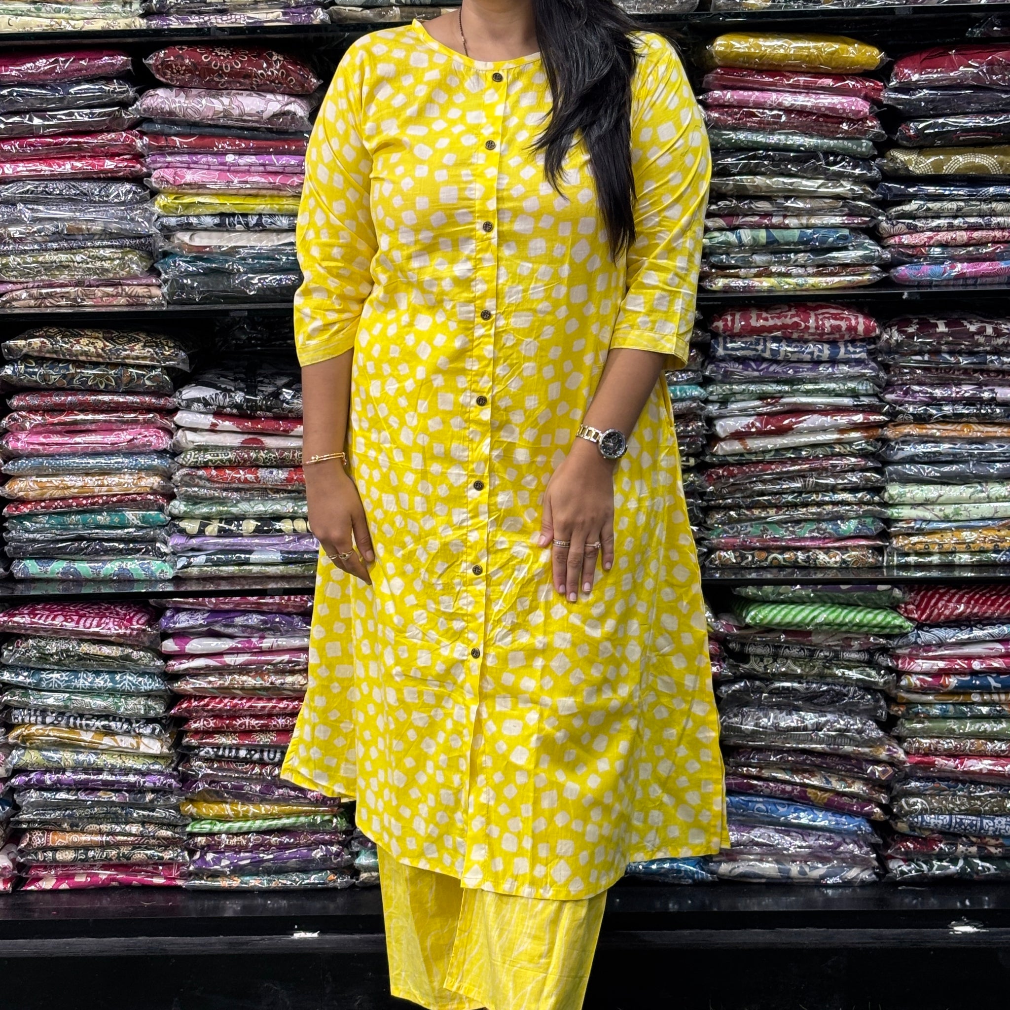 ALINE KURTI WITH PLAZO (PURE CAMRIC COTTON)