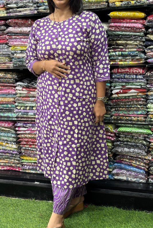 ALINE KURTI WITH PLAZO (PURE CAMRIC COTTON)