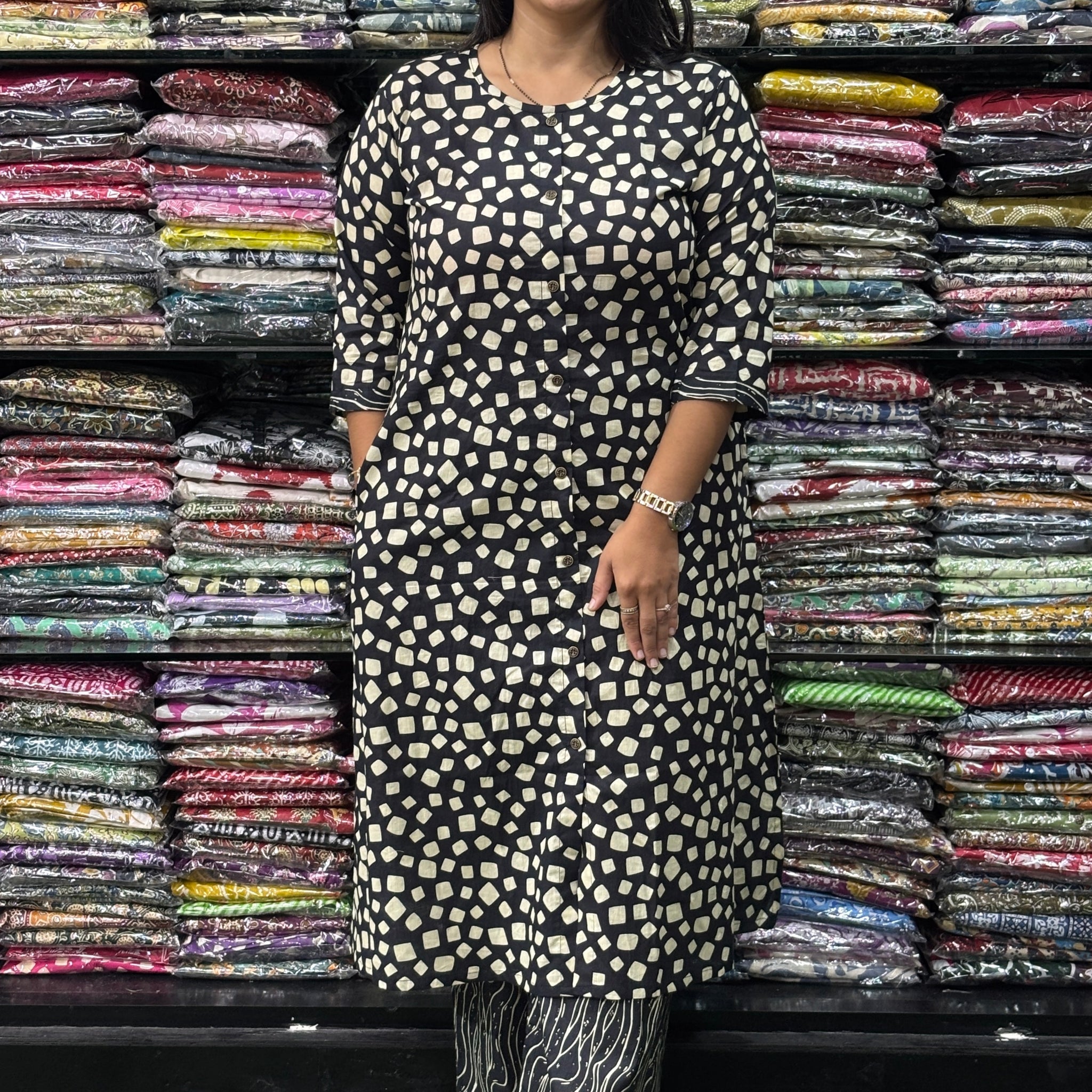 ALINE KURTI WITH PLAZO (PURE CAMRIC COTTON)