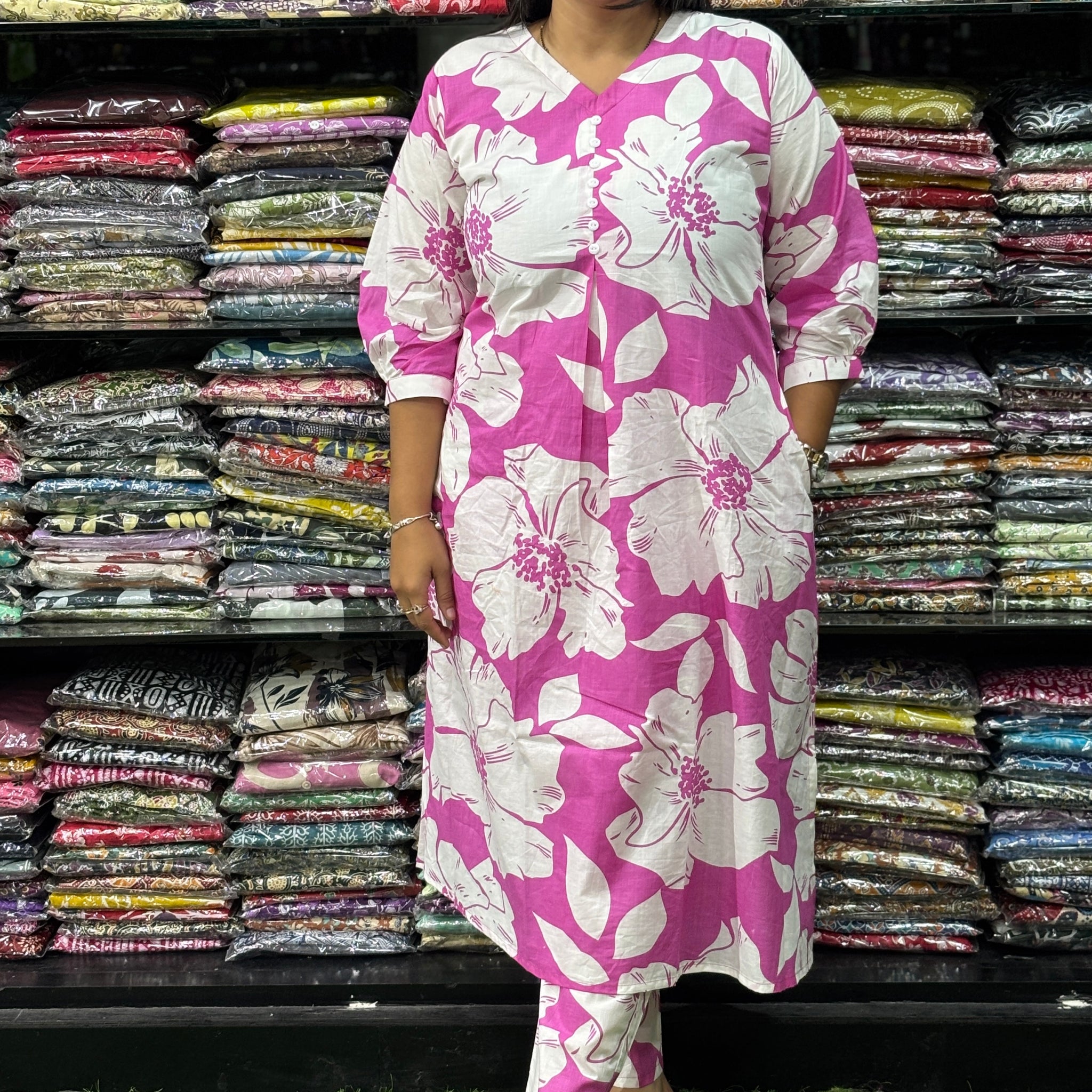 ALINE KURTI-PANT (EXPORT CAMRIC COTTON)