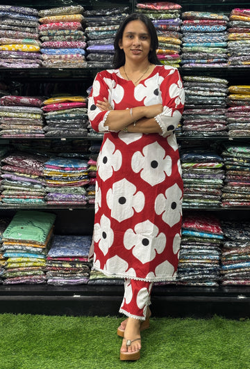 STRAIGHT KURTI-PANT (PURE CAMRIC COTTON)