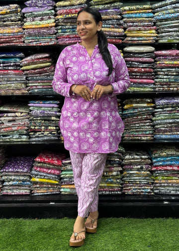 STRAIGHT TUNIC-PANT (PURE CAMRIC COTTON)