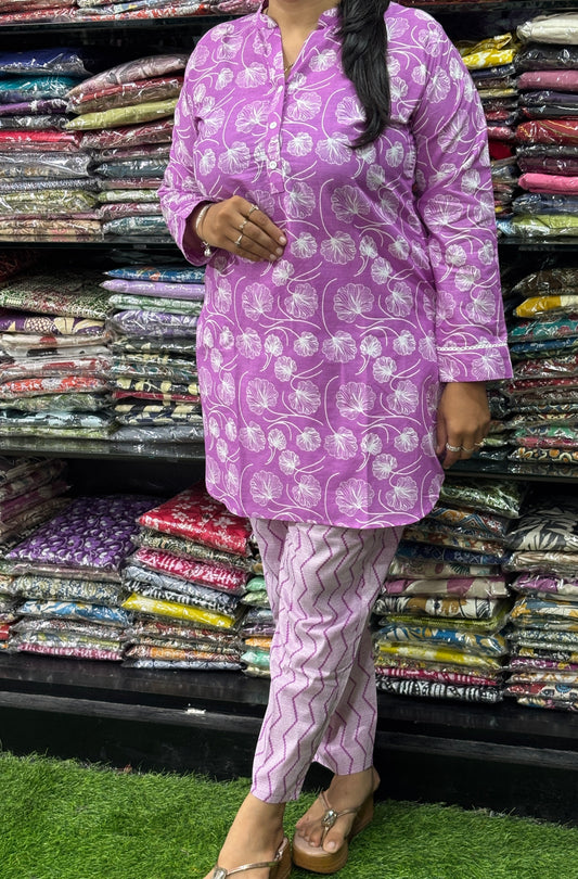 STRAIGHT TUNIC-PANT (PURE CAMRIC COTTON)