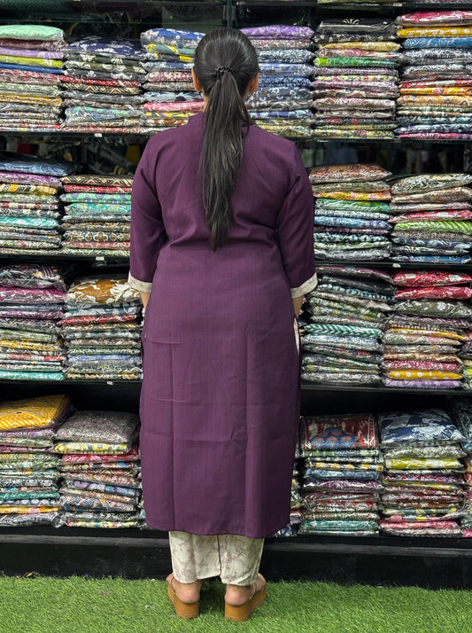 POLY COTTON ANGRAKHA STRAIGHT KURTI & PANT