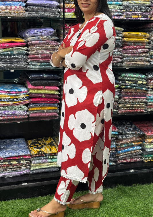 STRAIGHT KURTI-PANT (PURE CAMRIC COTTON)