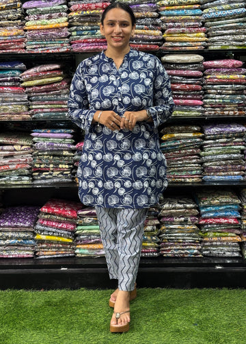 STRAIGHT TUNIC-PANT (PURE CAMRIC COTTON)