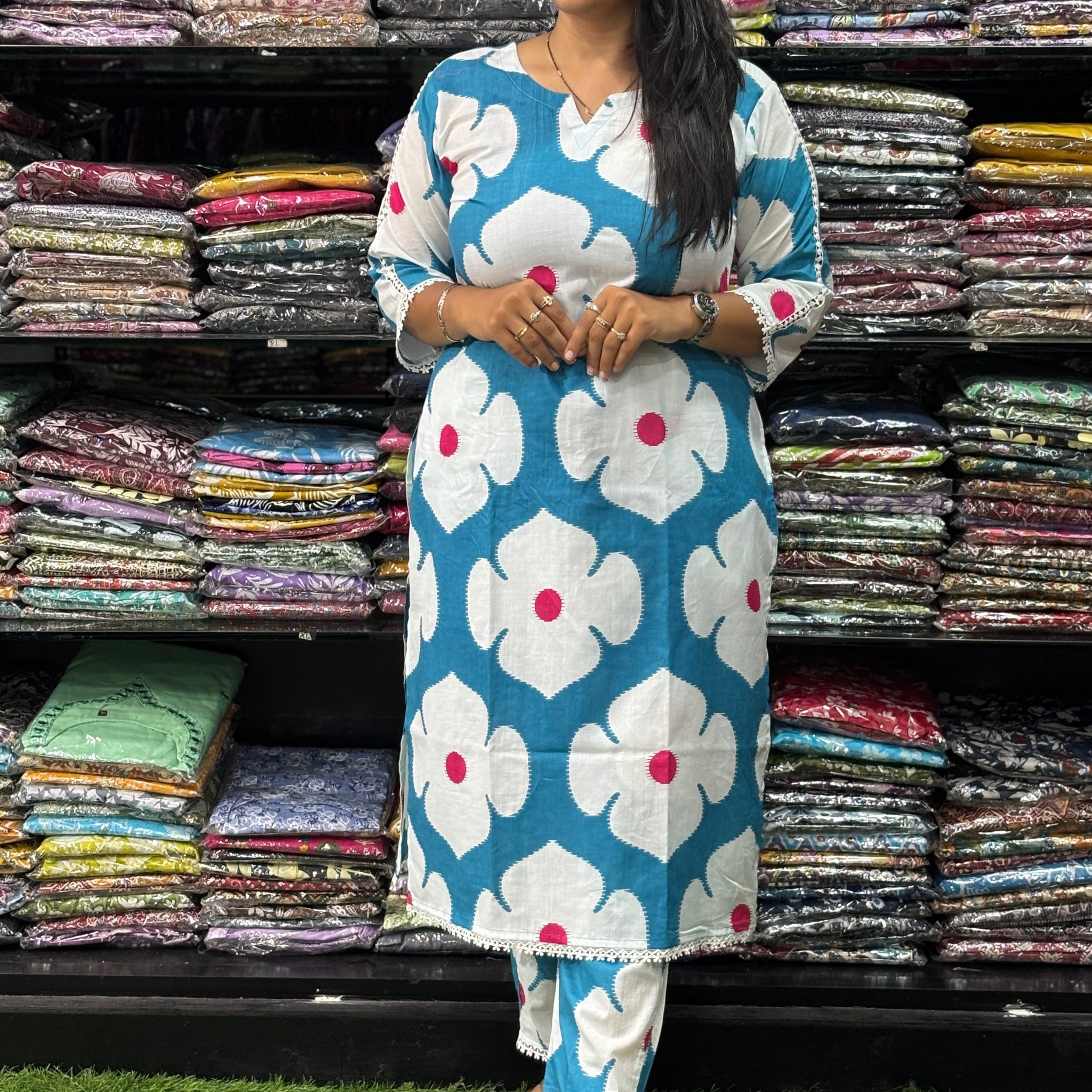 STRAIGHT KURTI-PANT (PURE CAMRIC COTTON)