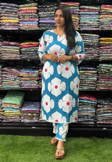 STRAIGHT KURTI-PANT (PURE CAMRIC COTTON)
