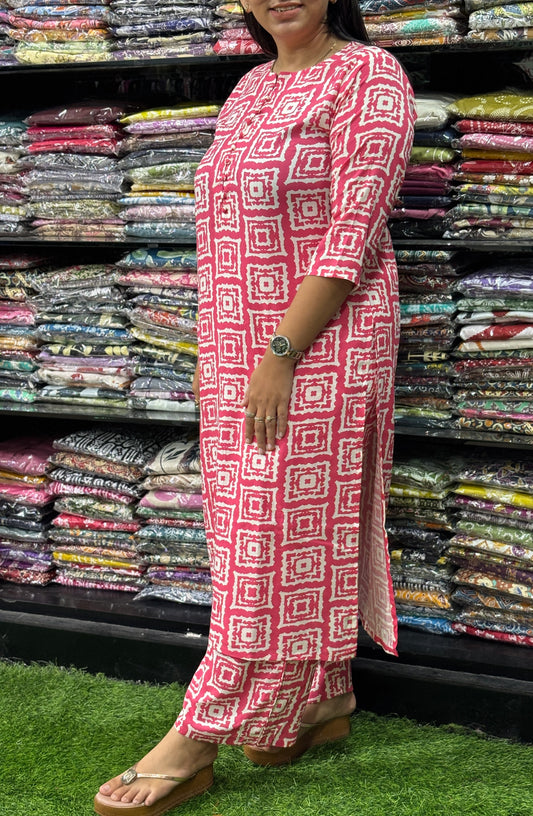 STRAIGHT KURTI-PLAZO (RAYON)