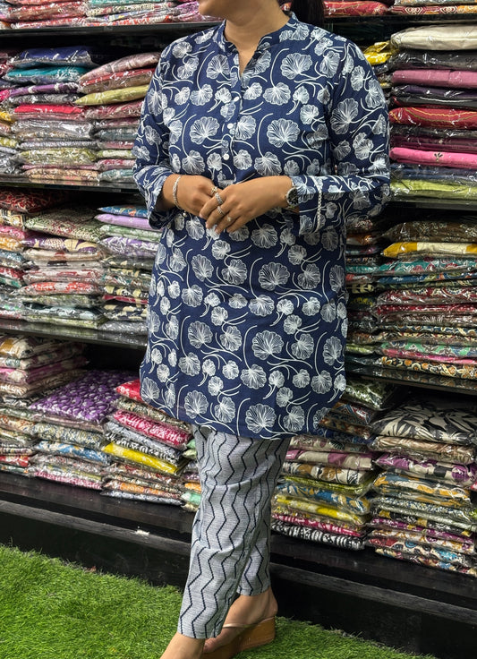 STRAIGHT TUNIC-PANT (PURE CAMRIC COTTON)