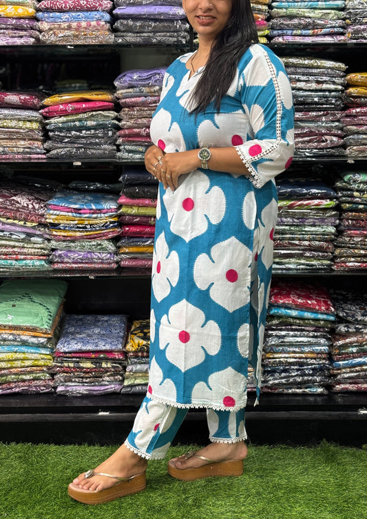 STRAIGHT KURTI-PANT (PURE CAMRIC COTTON)