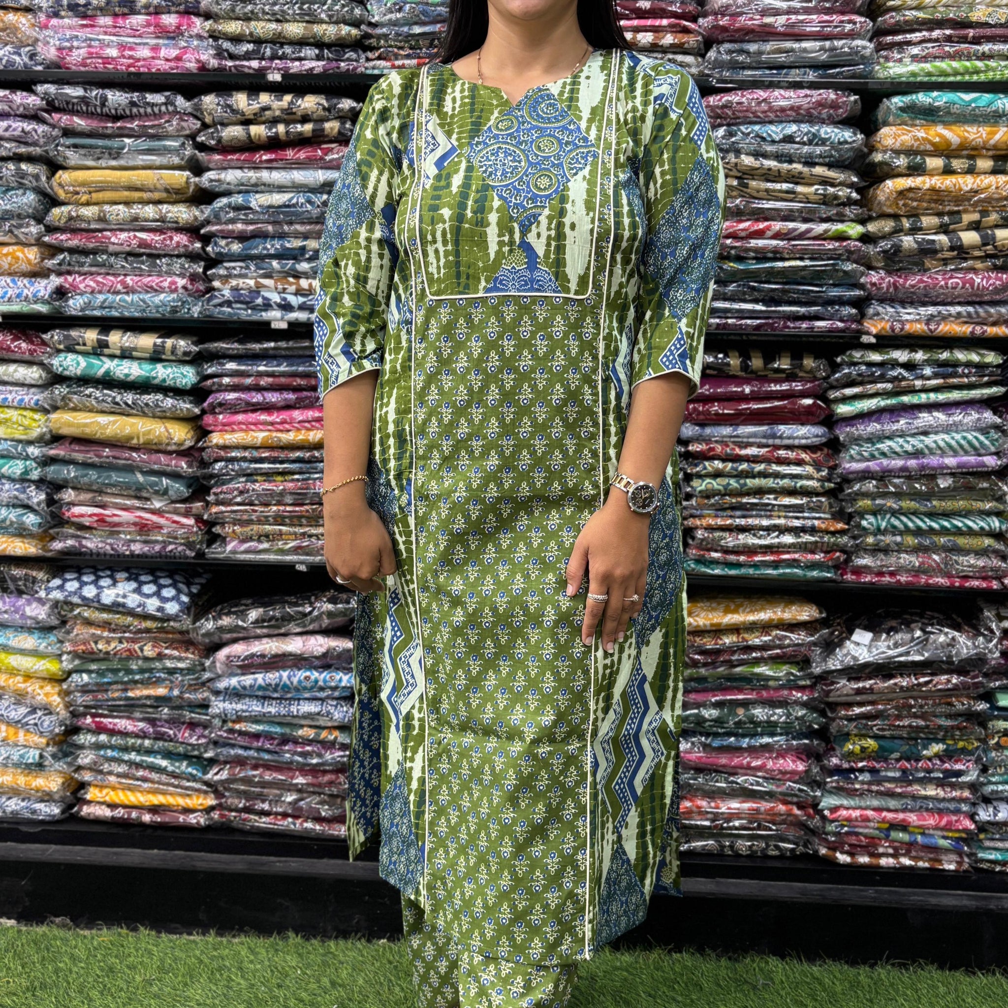 PURE COTTON STRAIGHT KURTI WITH PLAZO