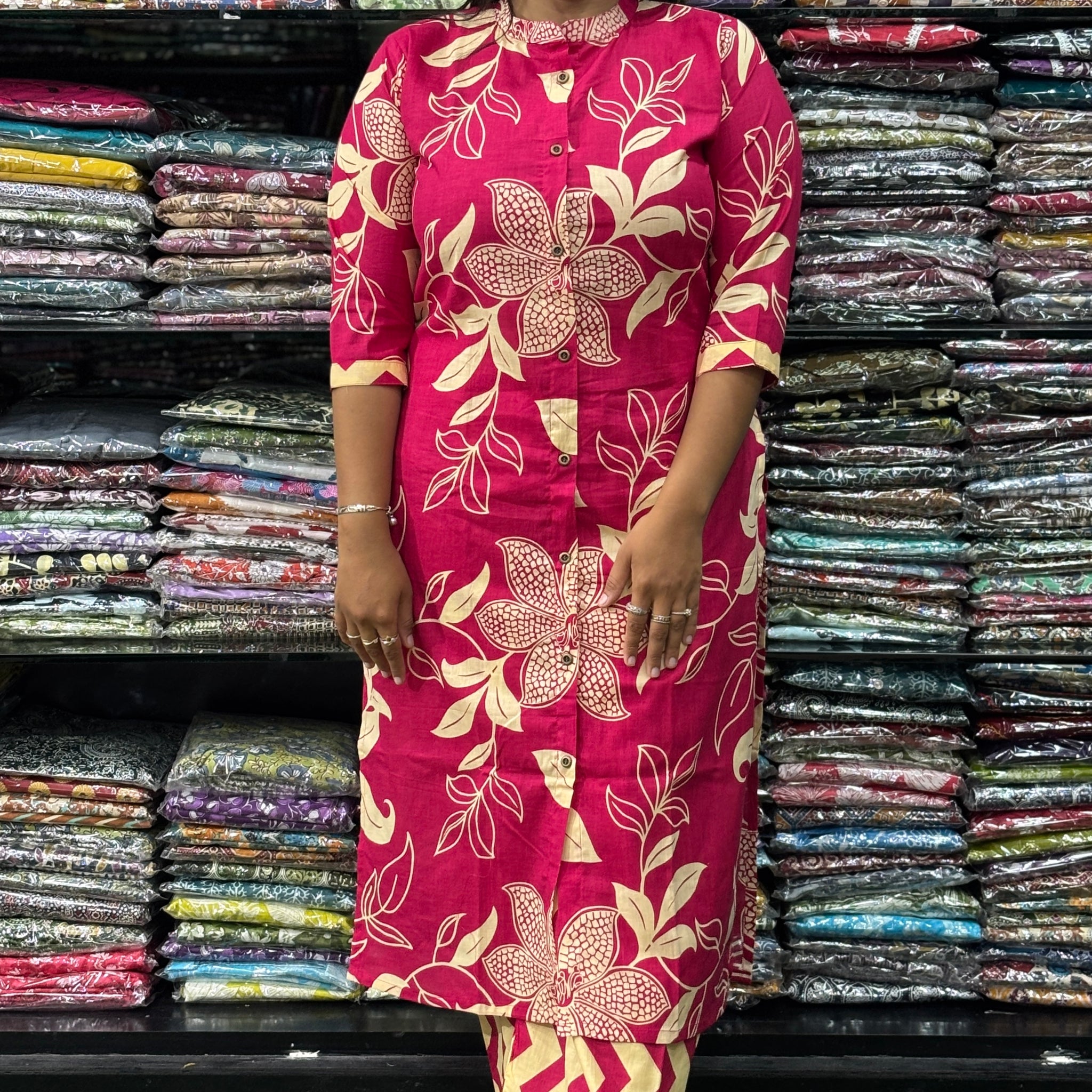 STRAIGHT KURTI-PLAZO (PURE CAMRIC COTTON)