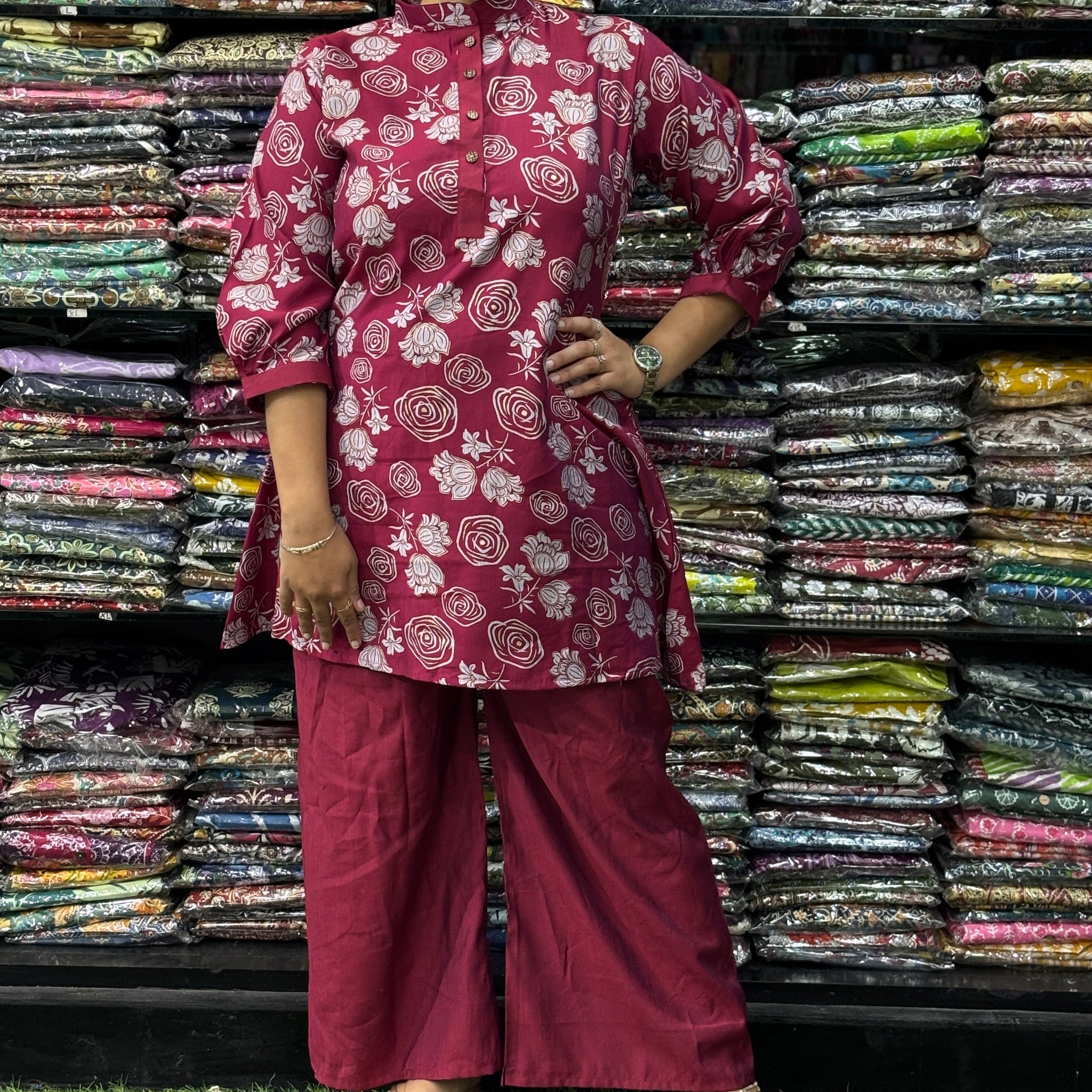 ALINE TUNIC & PLAZO (VERTICAN(POLY COTTON))