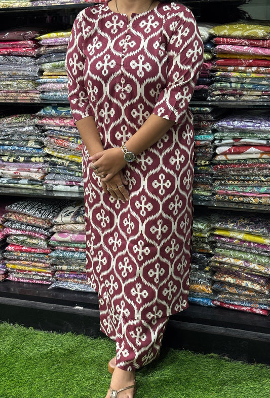 STRAIGHT KURTI-PLAZO (RAYON)