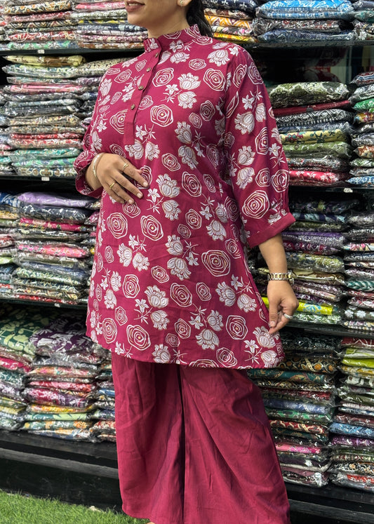 ALINE TUNIC & PLAZO (VERTICAN(POLY COTTON))