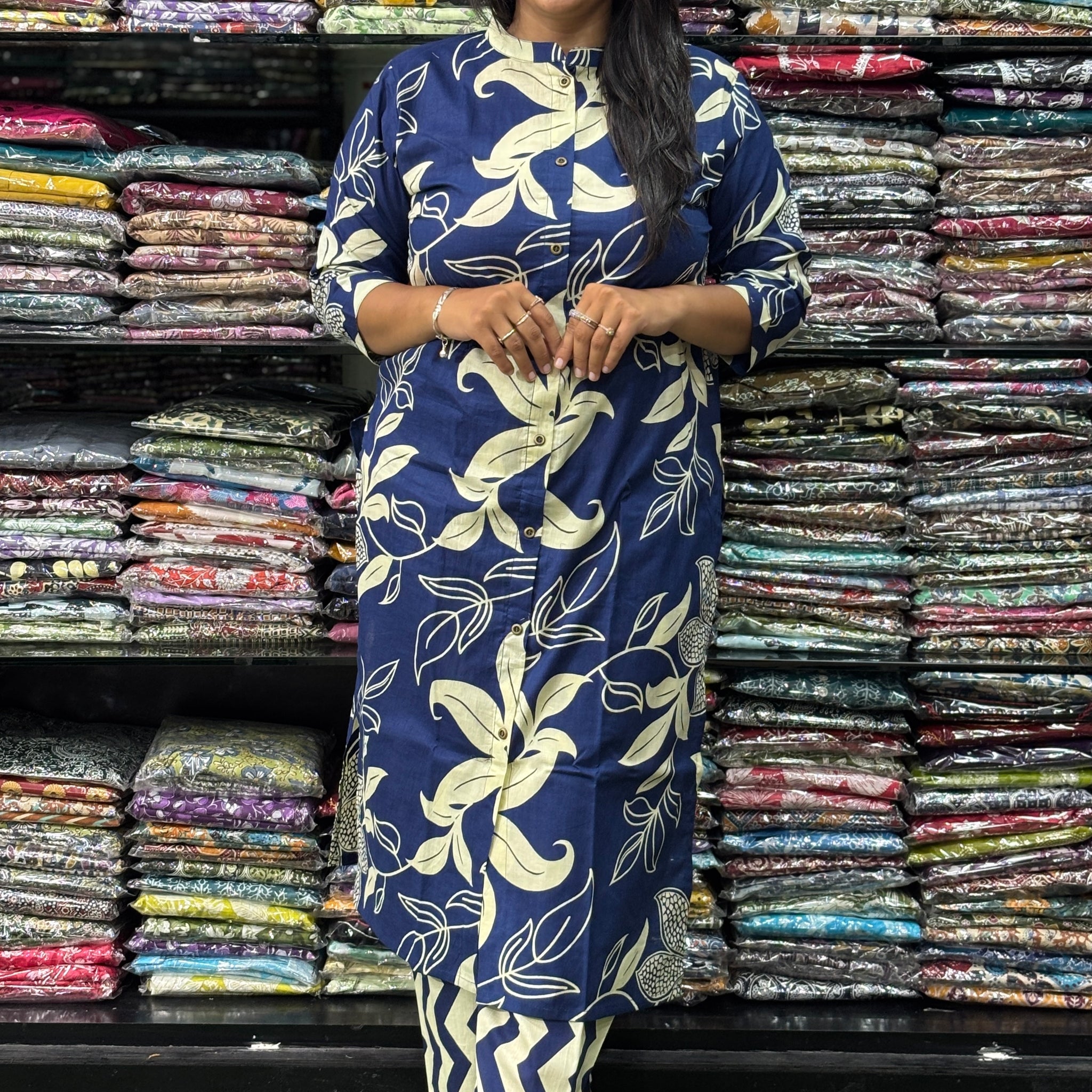 STRAIGHT KURTI-PLAZO (PURE CAMRIC COTTON)