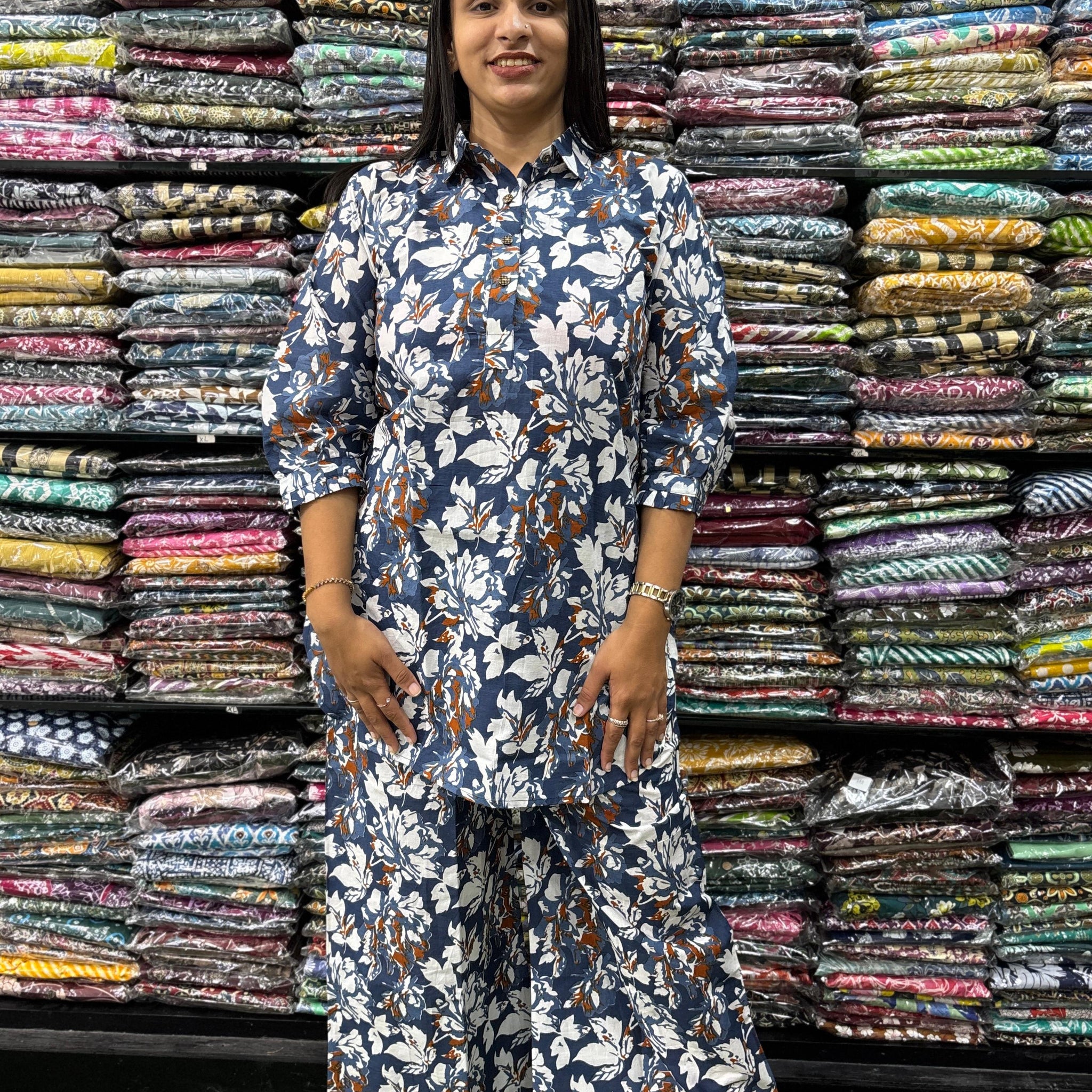 PURE COTTON SHORT KURTI WITH PLAZO