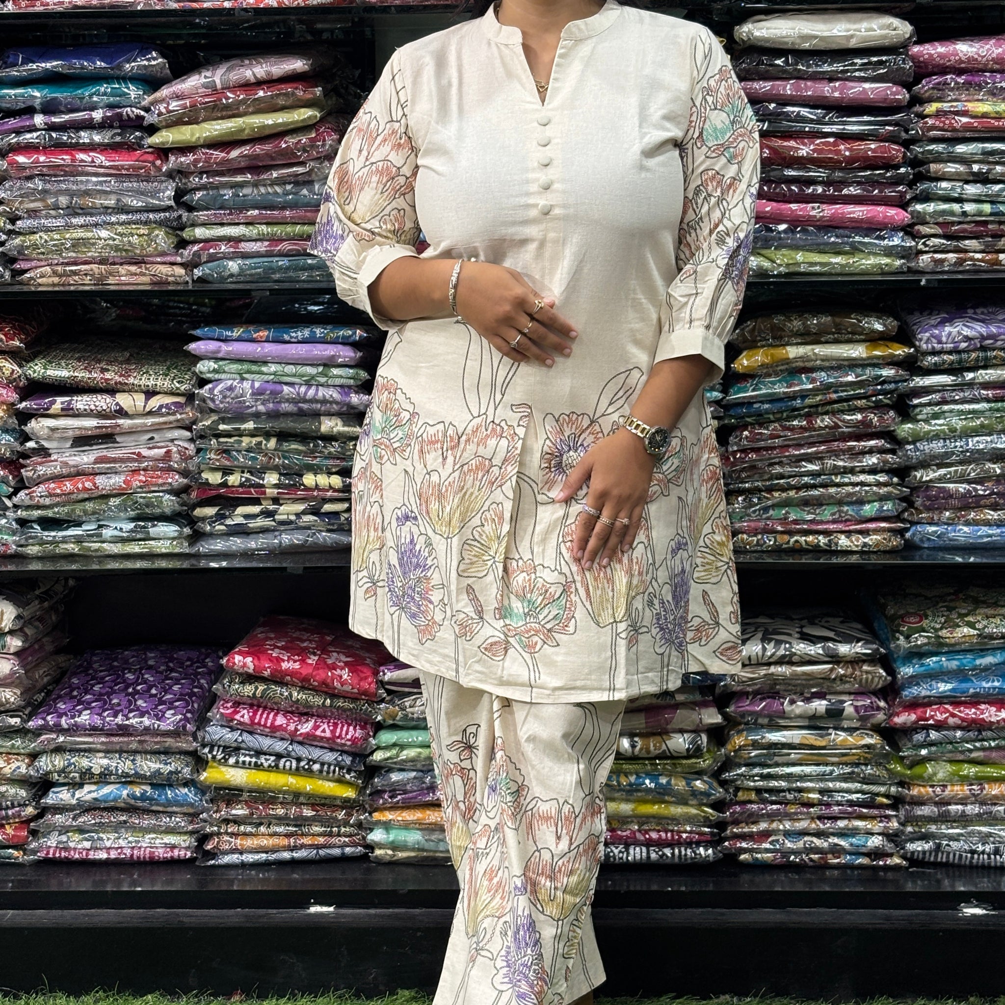 ALINE TUNIC-PLAZO (FLEX COTTON,DAMAN PRINT)