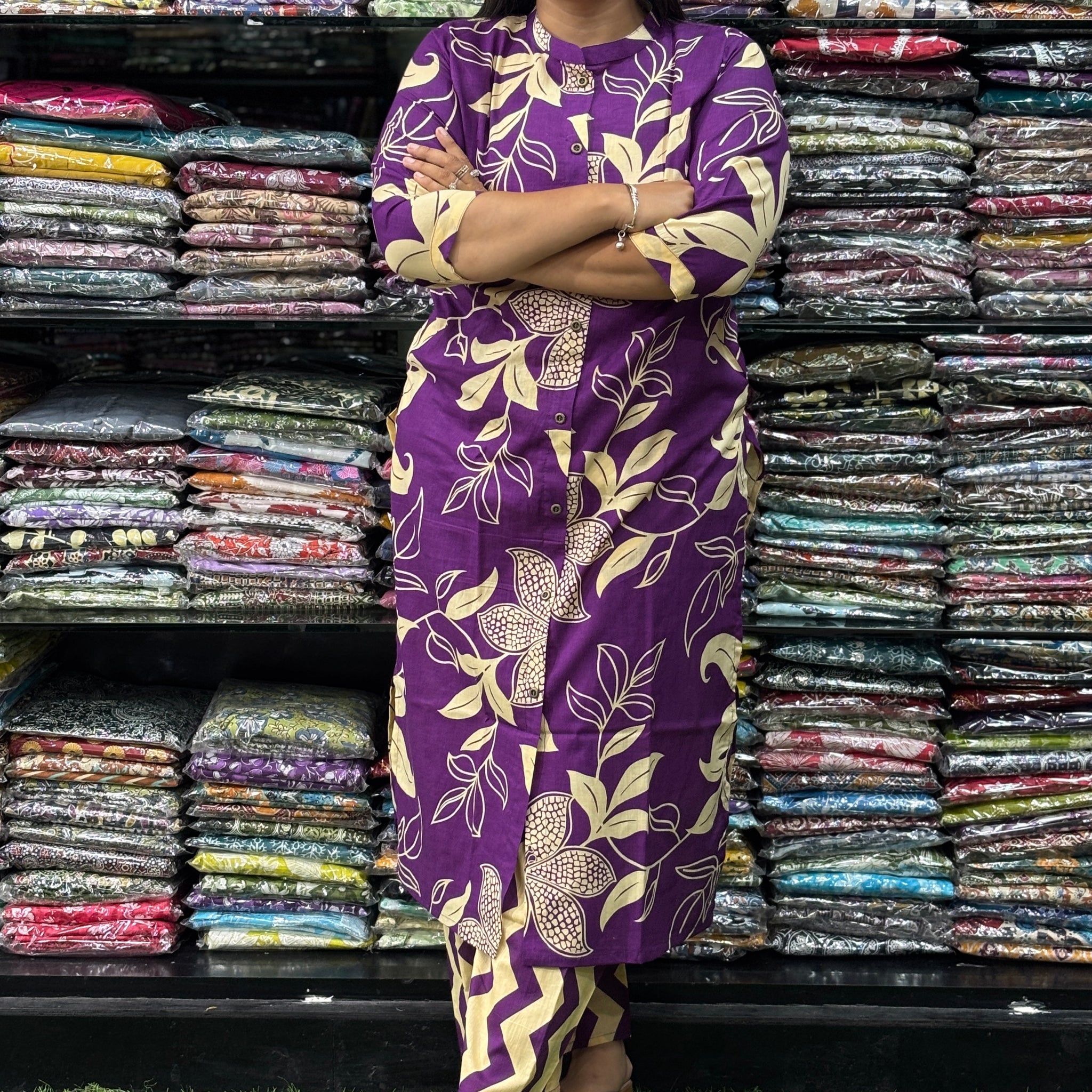 STRAIGHT KURTI-PLAZO (PURE CAMRIC COTTON)