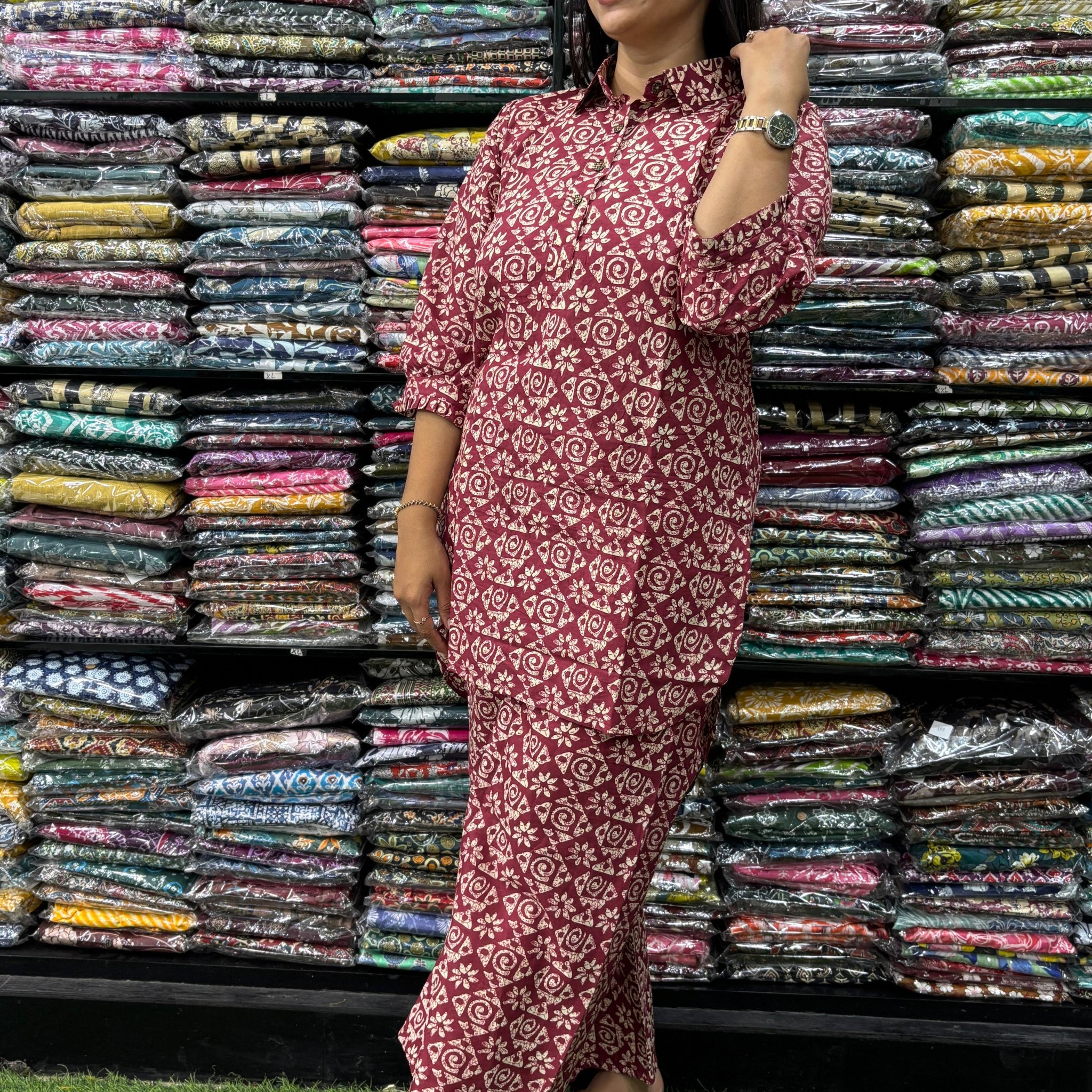 PURE COTTON SHORT KURTI WITH PLAZO