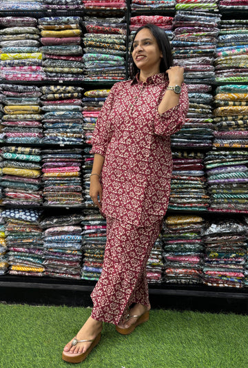 PURE COTTON SHORT KURTI WITH PLAZO