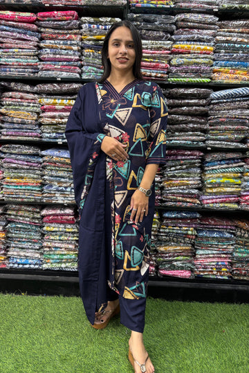 PURE COTTON STRAIGHT KURTI   PANT WITH DUPATTA