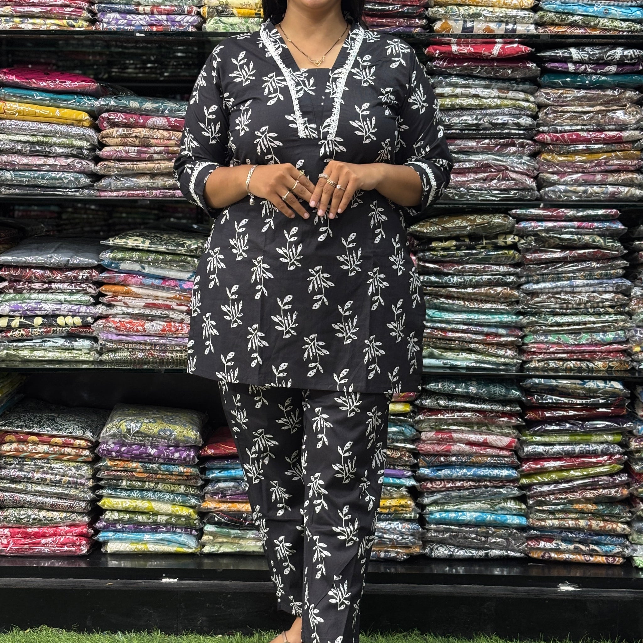 STRAIGHT TUNIC-PLAZO (PURE CAMRIC COTTON)