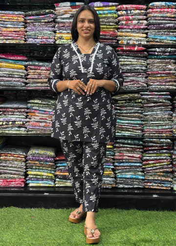 STRAIGHT TUNIC-PLAZO (PURE CAMRIC COTTON)