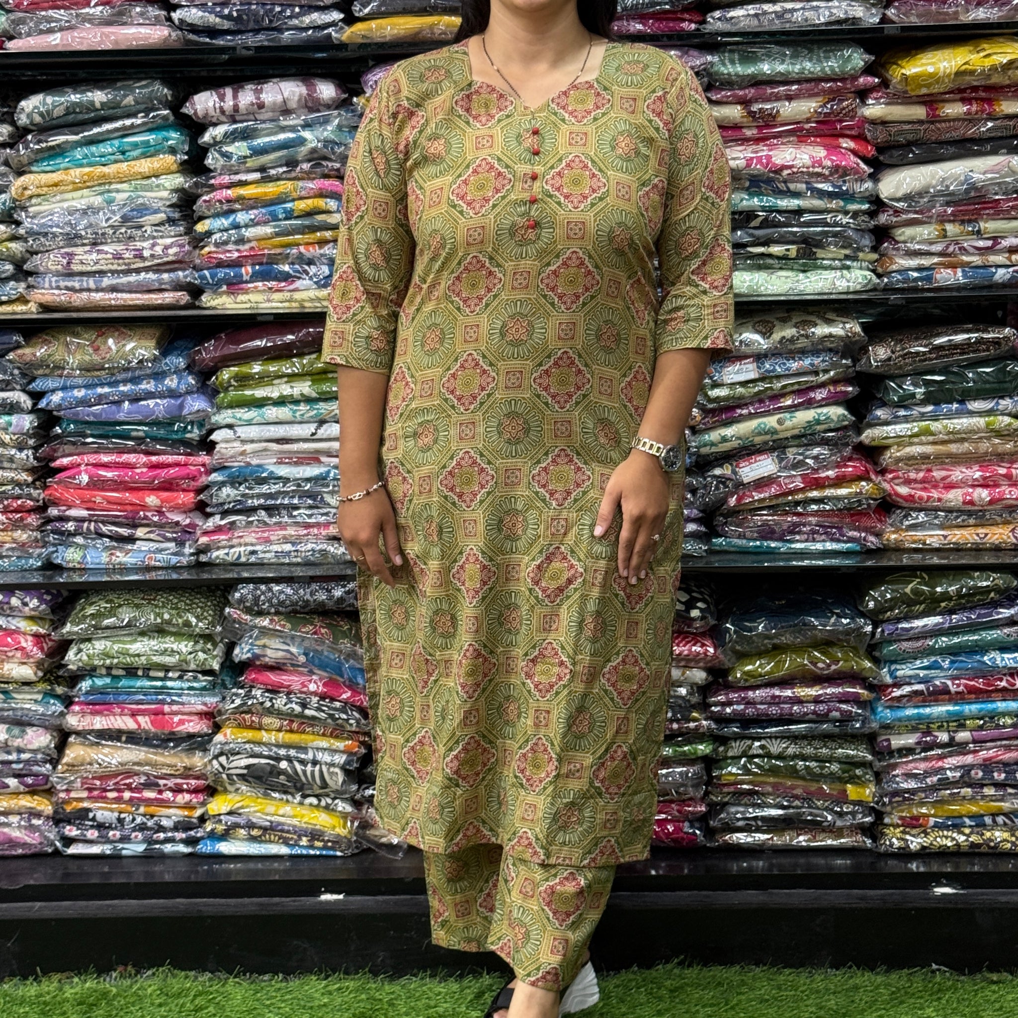 STRAIGHT KURTI WITH PLAZO (PURE CAMRIC COTTON)