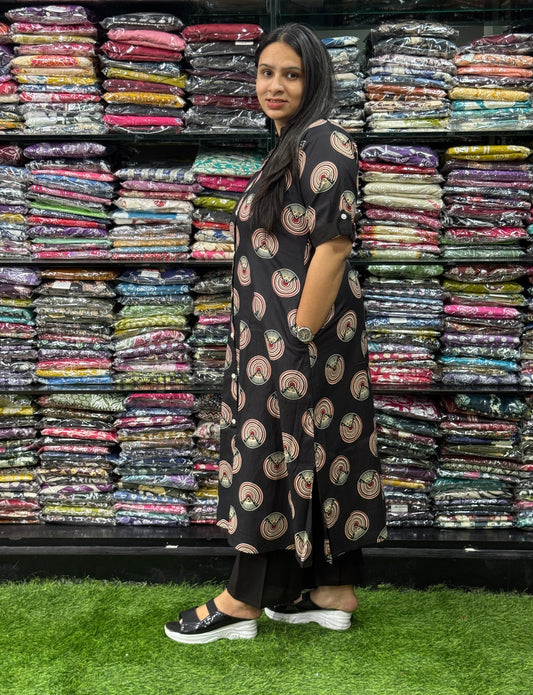 ALINE KURTI WITH PLAZO (PURE CAMRIC COTTON)
